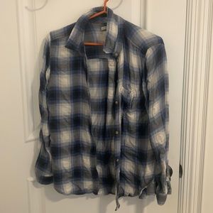 American eagle plaid top boyfriend fit